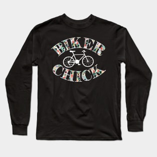 Biker Chick White Bike Long Sleeve T-Shirt